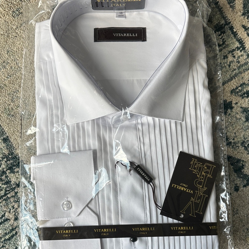 Men's VITARELLI From ITALY White Tuxedo Shirt 18/32/33